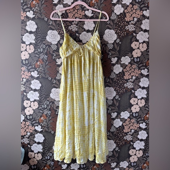 NWOT Majorelle Kiara Midi Dress in Yellow tie dye size small - Picture 4 of 5